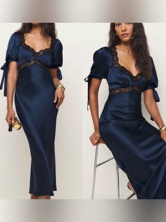 Reformation Dresses & Skirts - Reformation Keaton Silk Row Dress Kacey Musgraves Size 2 B1380